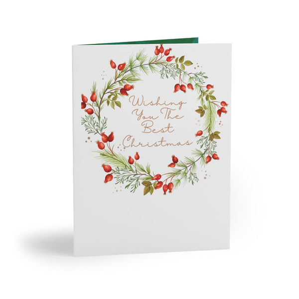 Best Wishes Card Festive & Happy Holiday Greeting Cards | Christmas Card Set with Envelopes (8, 16, and 24 pcs) Perfect Gift Message