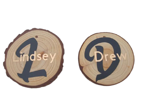 Wooden Custom Name Coasters | Set of 2