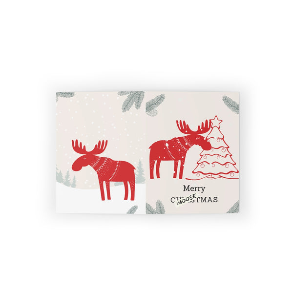 Merry Moosemas Card Festive & Happy Holiday Greeting Cards | Christmas Card Set with Envelopes (8, 16, and 24 pcs) Perfect Gift Message