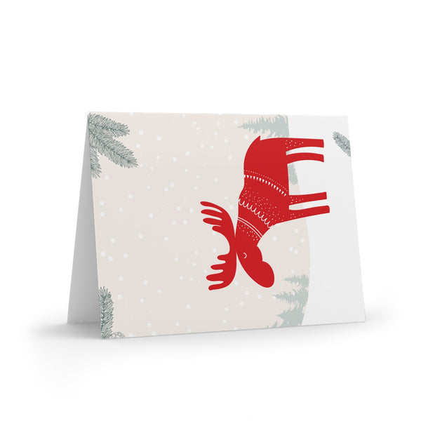 Merry Moosemas Card Festive & Happy Holiday Greeting Cards | Christmas Card Set with Envelopes (8, 16, and 24 pcs) Perfect Gift Message