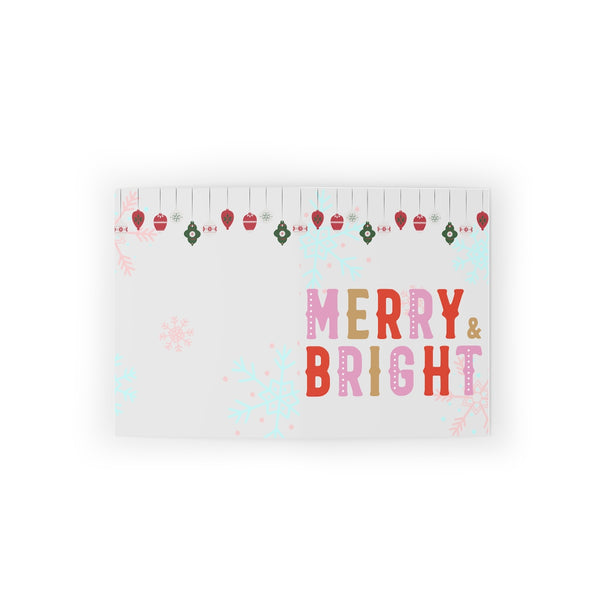 Merry and Bright Card Festive & Happy Holiday Greeting Cards | Christmas Card Set with Envelopes (8, 16, and 24 pcs) Perfect Gift Message