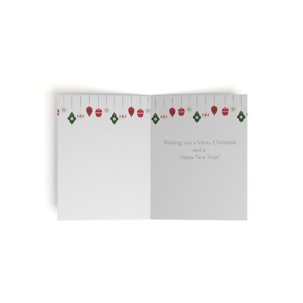 Merry and Bright Card Festive & Happy Holiday Greeting Cards | Christmas Card Set with Envelopes (8, 16, and 24 pcs) Perfect Gift Message
