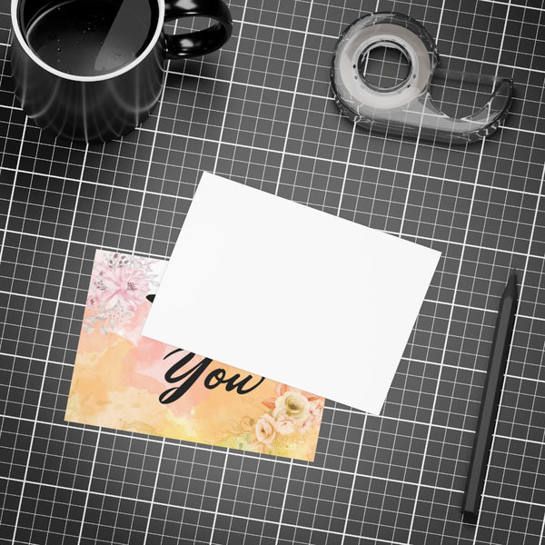Watercolor Floral Thank You Card Bundles (10, 30, 50 pcs)