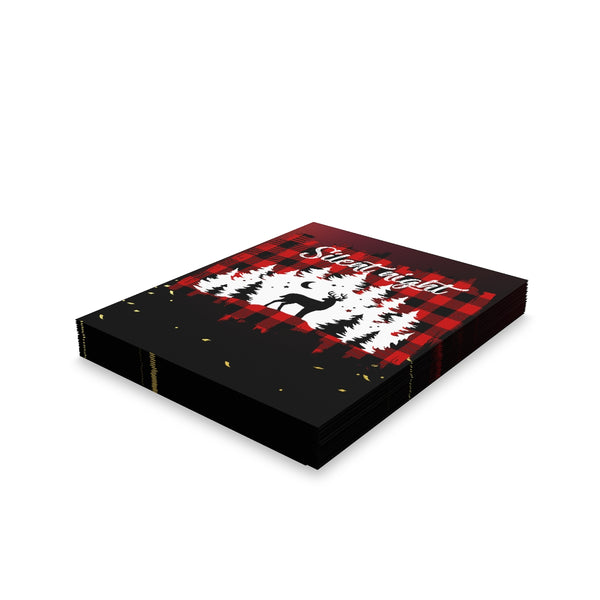 Silent Night Card Festive & Happy Holiday Greeting Cards | Christmas Card Set with Envelopes (8, 16, and 24 pcs) Perfect Gift Message