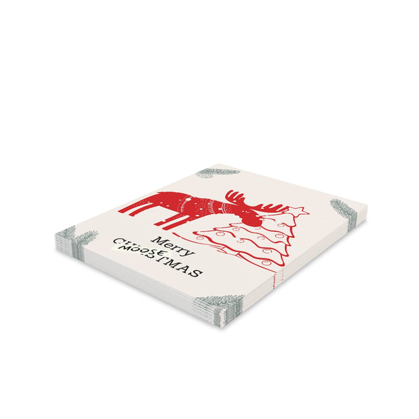 Merry Moosemas Card Festive & Happy Holiday Greeting Cards | Christmas Card Set with Envelopes (8, 16, and 24 pcs) Perfect Gift Message