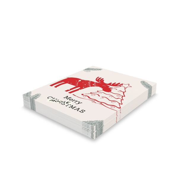 Merry Moosemas Card Festive & Happy Holiday Greeting Cards | Christmas Card Set with Envelopes (8, 16, and 24 pcs) Perfect Gift Message