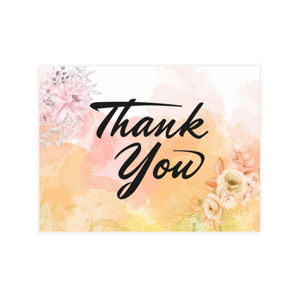 Watercolor Floral Thank You Card Bundles (10, 30, 50 pcs)