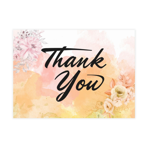 Watercolor Floral Thank You Card Bundles (10, 30, 50 pcs)