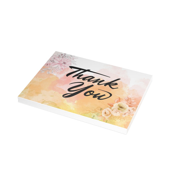 Watercolor Floral Thank You Card Bundles (10, 30, 50 pcs)